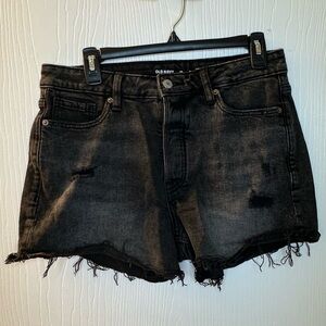 Old Navy High Rise OG Straight Black‎ Cut Off Denim Jean Shorts Women’s 10